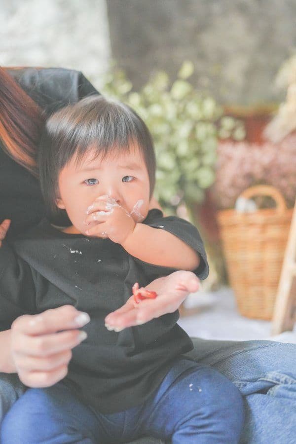 手を拭きながらだっこ